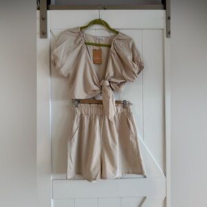 Crescent Cream Two-Piece Set